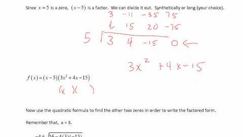 College Algebra - Section 4.4 - Video 2 - Factor Theorem Part II