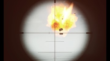 Battlefield 4 test range shooting flying barrels with scoped .44 mag.