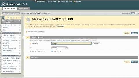 Blackboard 9: Add Users