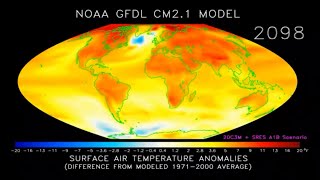 Animation of projected annual mean surface air temperature 1970 2100, based on SRES emissions 🕵️‍♂️