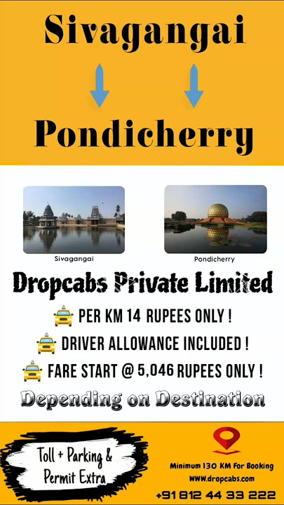 Sivagangai to Pondicherry Taxi  - Things To Do In Pondicherry #cabs #taxi #tn #pondicherry #travel