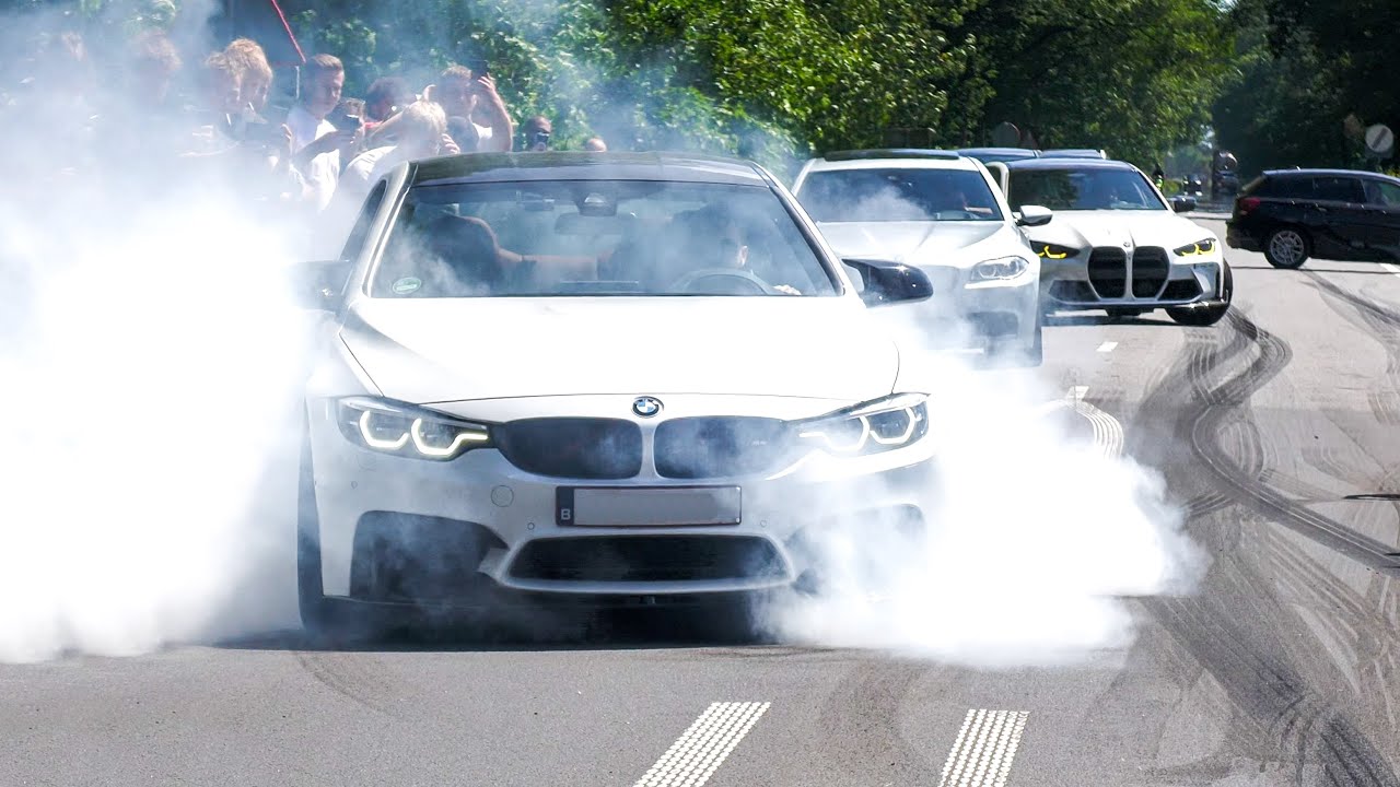 Modified BMW's Going CRAZY after a Carshow!! - Burnouts, Accelerations