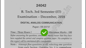 2018 Mdu BTech CSE 3rd Sem Digital Analog Communication  Question Paper #MduQuestionPaper