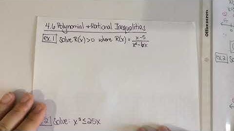 4.6 Polynomial & Rational Inequalities