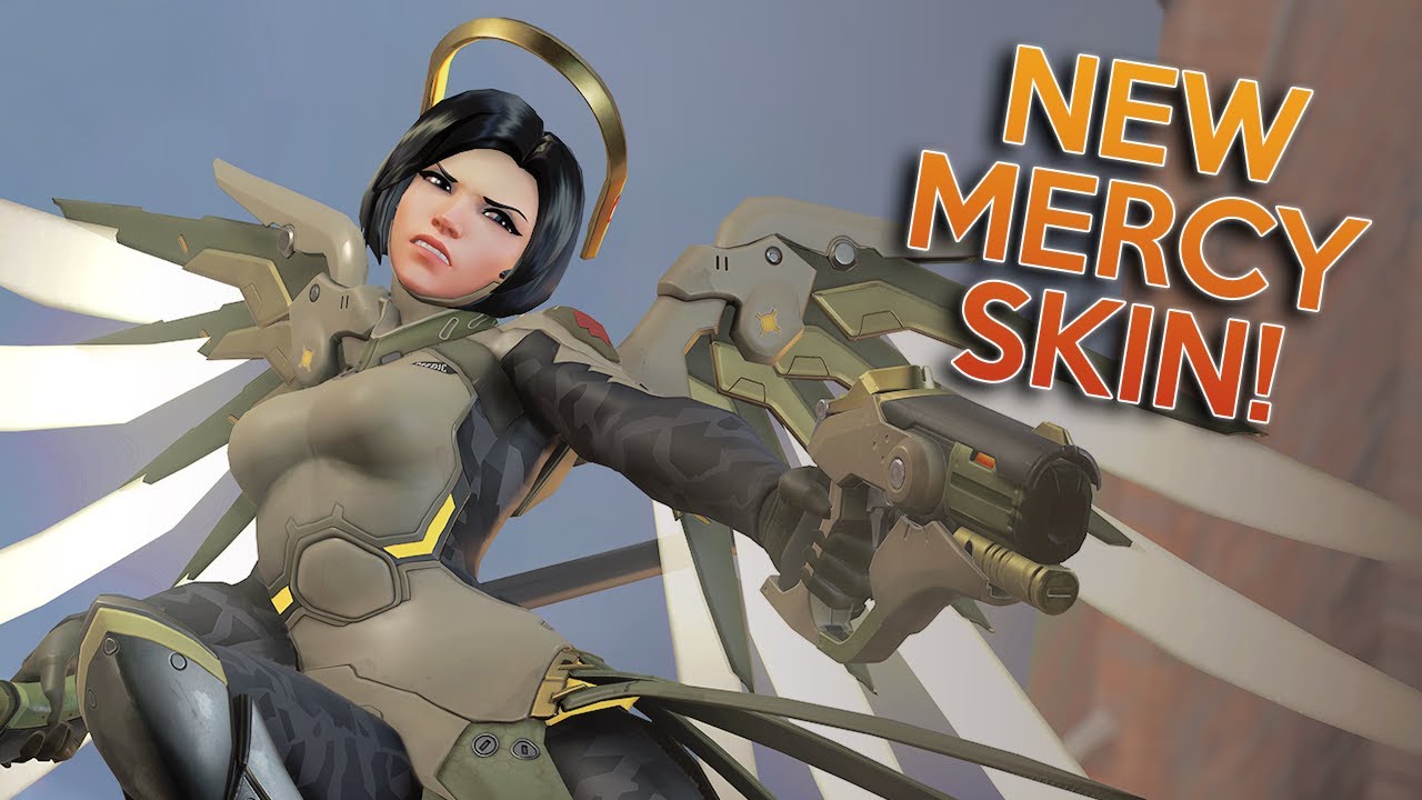 Trying out the NEW Mercy Skin "Camouflage" | Overwatch (Mercy Gameplay)