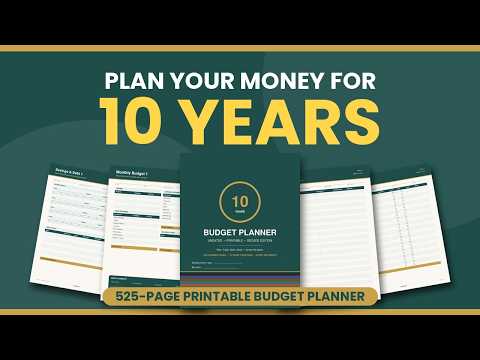 10-Year Budget Planner Printable PDF | 525 Pages, Undated, Instant Download
