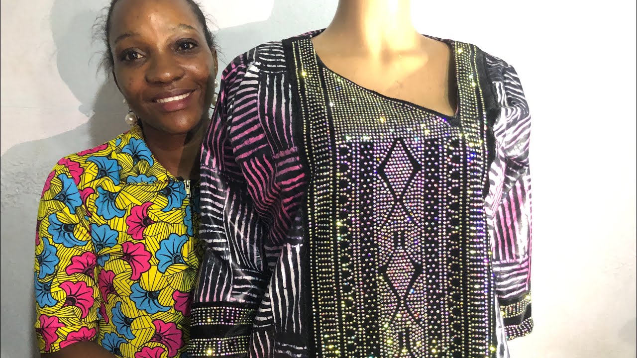 How To Cut And Sew BouBou/Kaftan Gown With Pocket (Embellished With