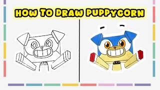How To Draw Puppycorn From Unikitty Easy Cartoon Drawing Tutorial