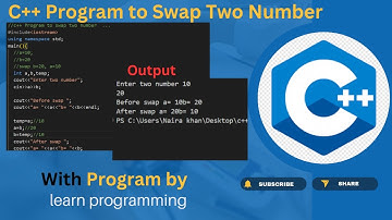C++ Program to Swap Two Number in Hindi and Explain With Dry Run | Learn Programming..