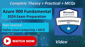 Azure 900 Fundamental 2024 Exam Preparation | Define Cloud Computing + MCQ | Az 900 Part 1