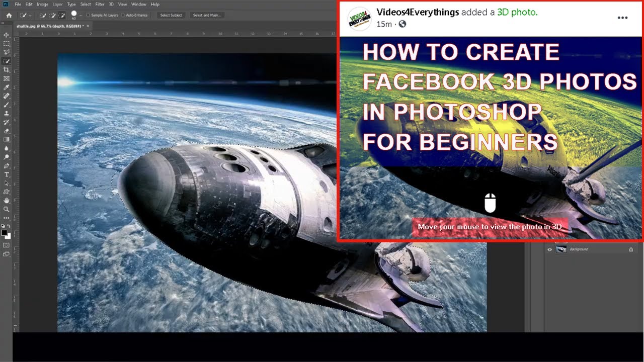How to Create Facebook 3D Photos in Photoshop for Beginners