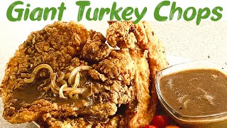 How To Make The Best Crispy Fried Turkey Chops w/ Cream Onion Gravy Dip Recipe Fried Turkey Cutlets Recipe