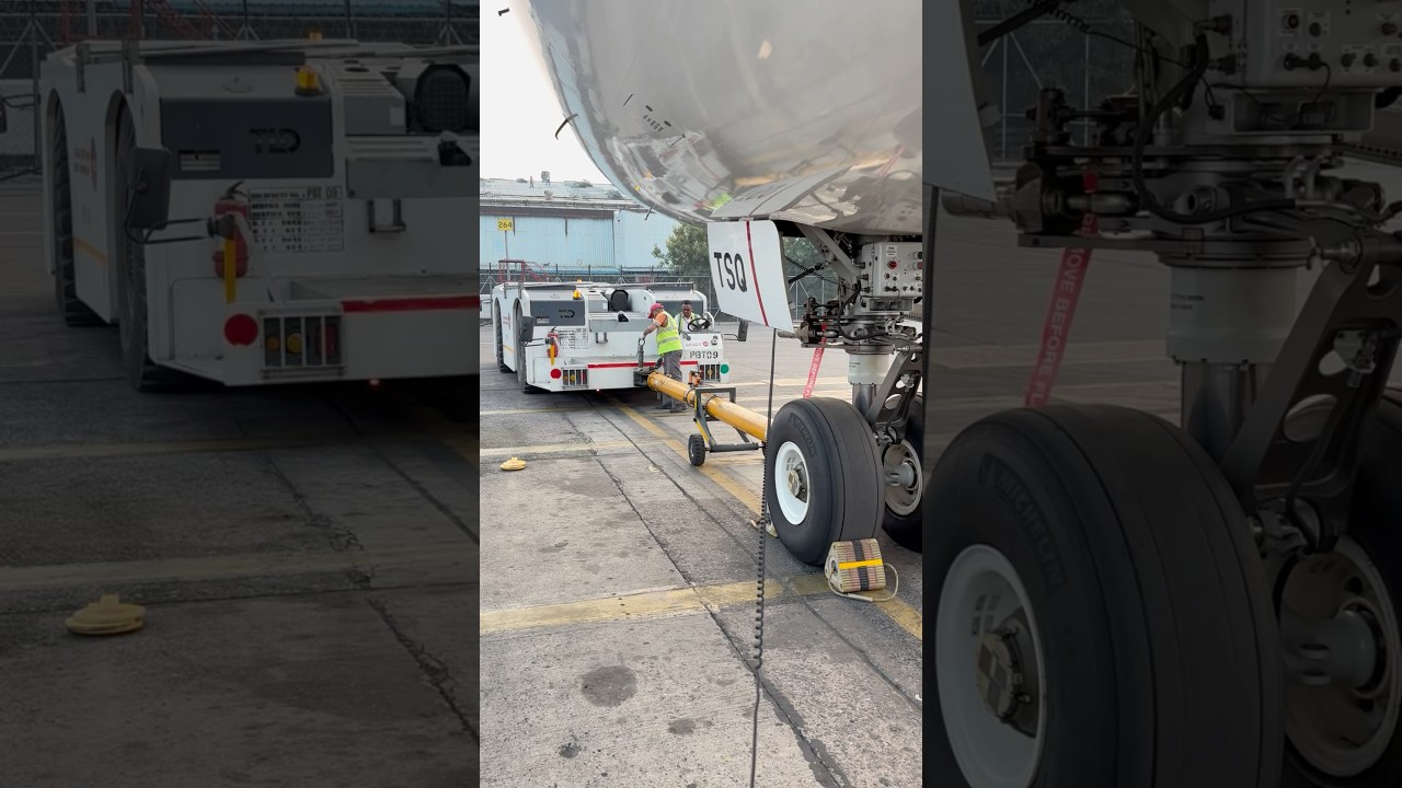 Connecting tow truck and pushback 