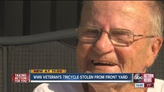 Thieves target WWII veteran's tricycle