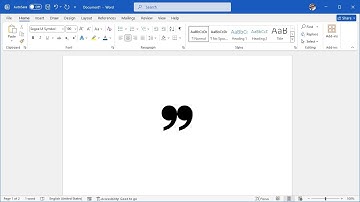 How to Insert the HEAVY DOUBLE COMMA QUOTATION MARK ORNAMENT in Word