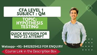 CFA Level 1 | QM  Hypothesis testing | Quick revision.