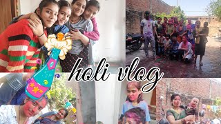 very late uploading Holi vlog full masti in village❤️ and play Holi with brother and sisters😁