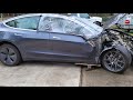 Wrecked Tesla Model 3 - It&#39;s going to the IAA Auction!