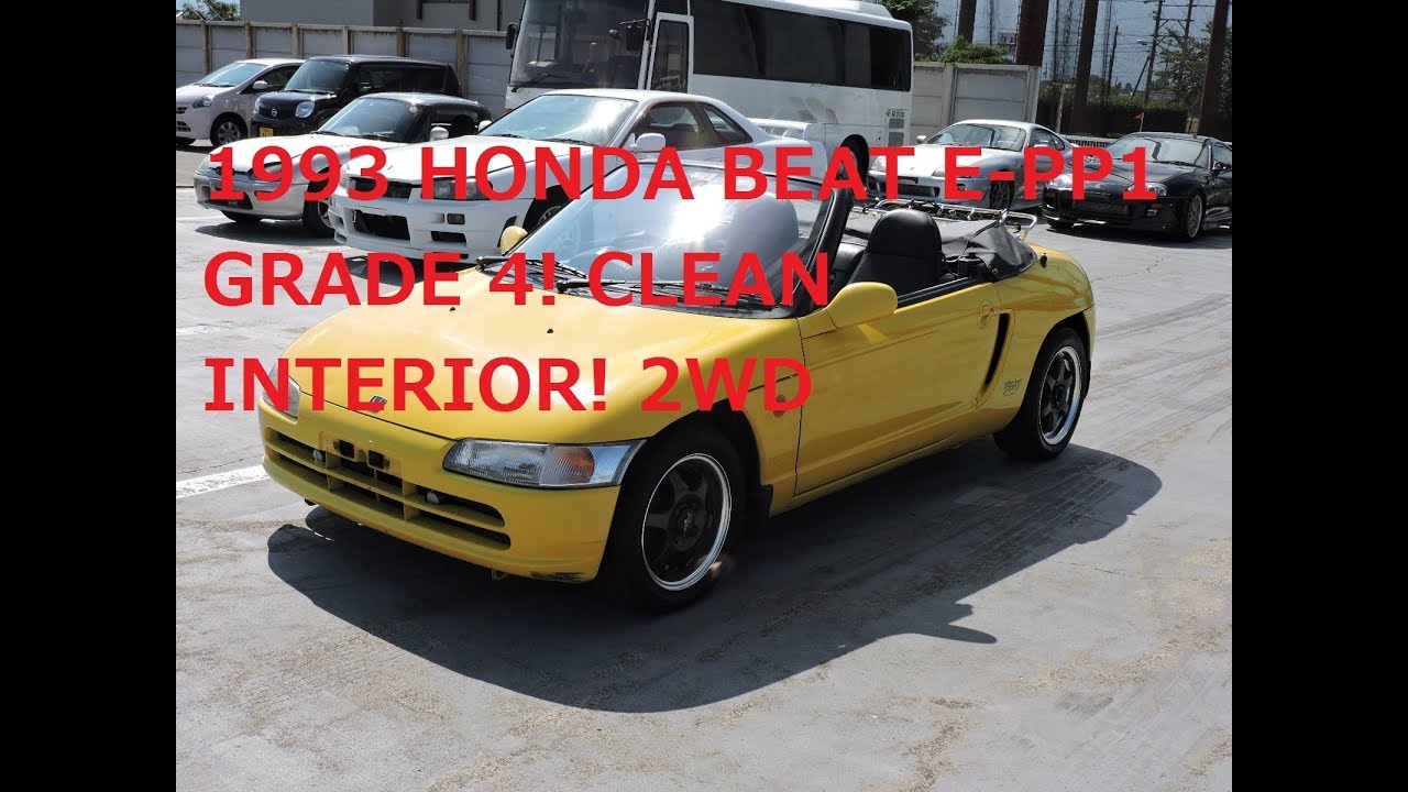 1993 Honda Beat E Pp1 Grade 4 Clean Interior 2wd Hid Muffler Wheels T Belt Changed