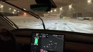 Tesla Model 3 Snow Drifting In Track Mode