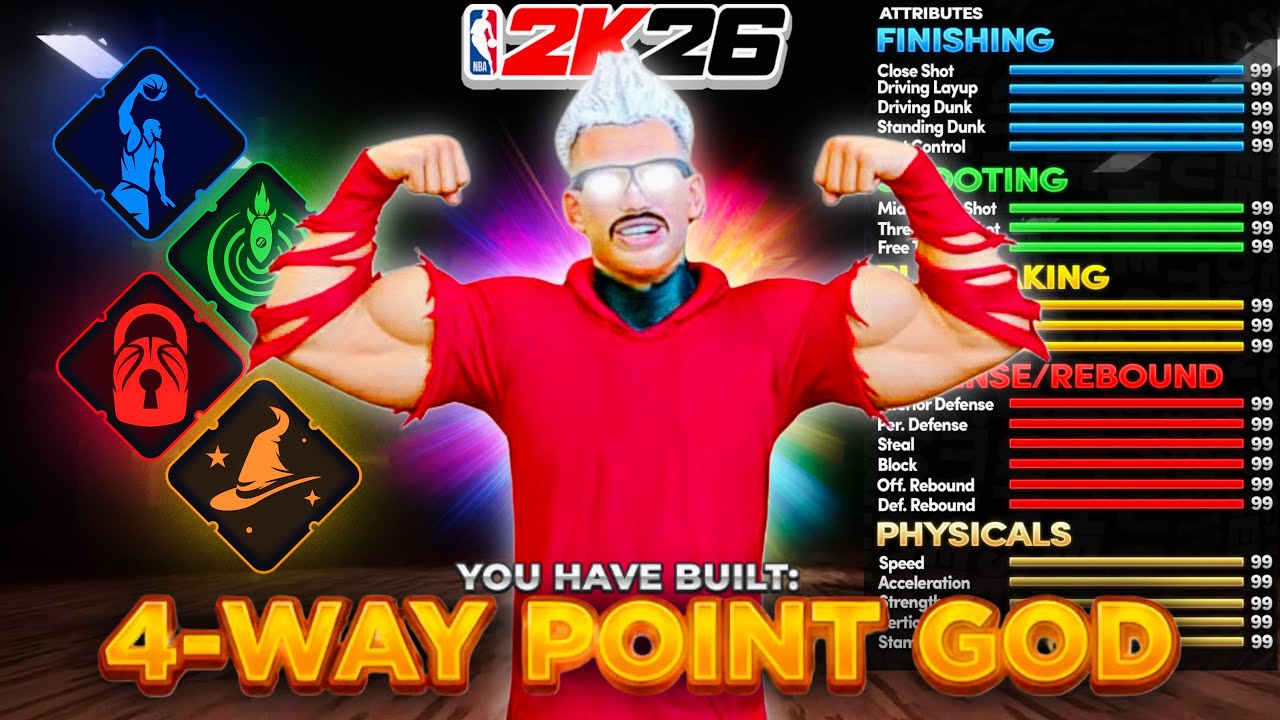 *NEW* 2-WAY POINT GUARD BUILD WILL BREAK NBA 2K26! DEMIGOD BUILD! best ...