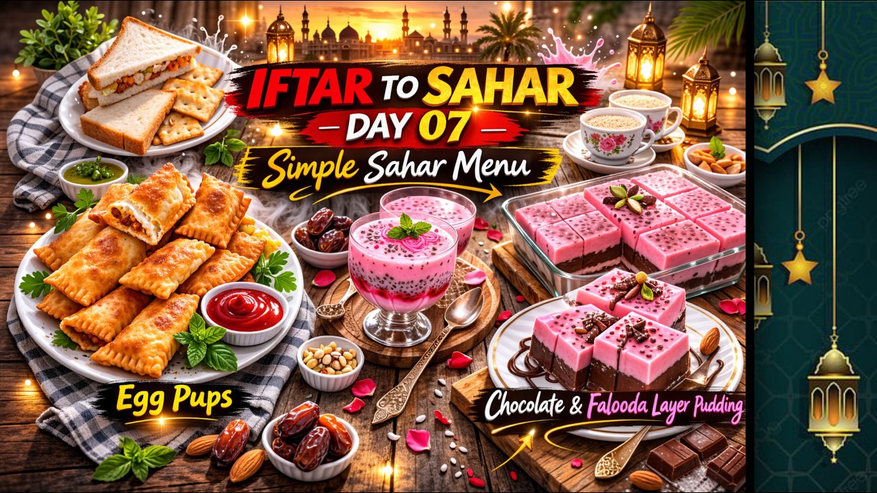 Iftar to Sahar/simple Sahar menu /egg pups and two layer pudding #tamil vlog #heena kitchen