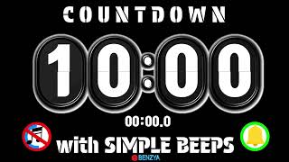 round flip clock 10 minute countdown timer  alarm with simple beeps🔔UHD/4K/2160p