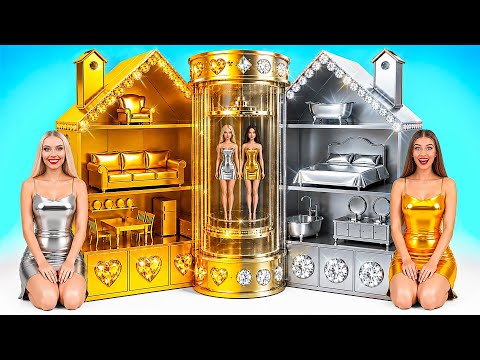 We Build Amazing Doll House Gold vs Silver Challenge | Easy Decoration Tricks by Candy DO