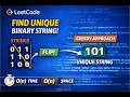 Leetcode 1980 - Unique Binary String in O(n) Time | Greedy