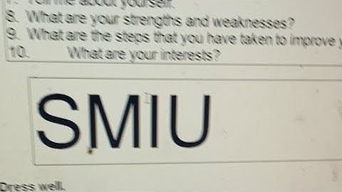 smiu interview questions and its scope