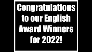 English Awards and Scholarship Winners 2022