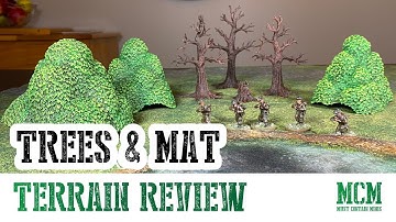 Miniature Gaming and RPG Terrain Review - Monster Scenery Trees (Verdant Forest) and Game Mat