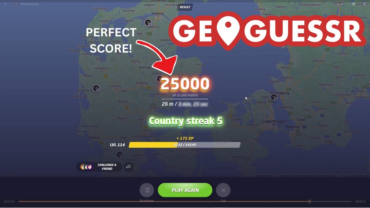 Geoguessr: I Got A PERFECT SCORE on Denmark NO MOVING - YouTube