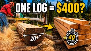 I Turned ONE 20-Inch Log Into $400 of Lumber—in 40 Minutes!