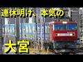 連休明け 本気の大宮駅は貨物列車の大嵐