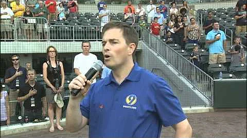 VIDEO: John Ahrens sings the National Anthem at Ch...