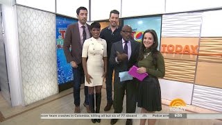 Tamron Hall in shiny black knee boots - 30-Nov-2016