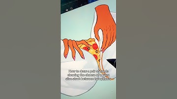How to draw a pair of hands cleaning the cheese of a pizza slice 🍕