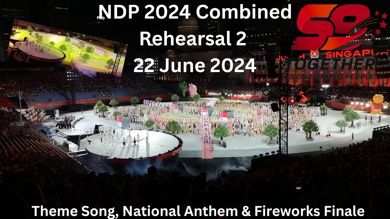 NDP 2024 CR2 (22 June 2024) 🇸🇬🎉 - Theme Song, National Anthem & Fireworks Finale