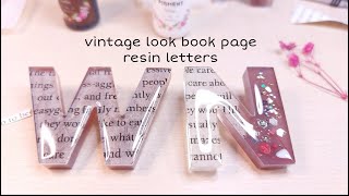 vintage look book page resin letter design • Epoxy resin art • resin crafts • small business idea