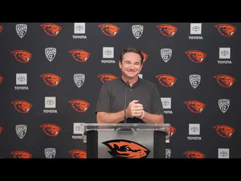Oregon State Football Head coach Jonathan Smith Previews The UCLA Game (10/9/23)