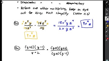 Algebra 1 Lesson 11.4: Multiplying and Dividing Rational Expressions