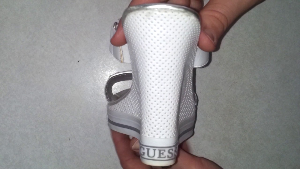 guess white wedge sandals