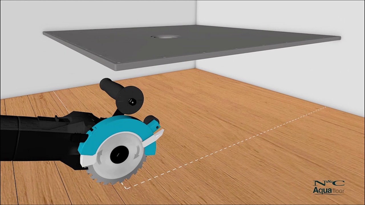 Vinyl wet room installation using N&C's Aqua-Floor Shower Deck