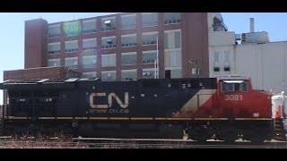 CN Train 399 Moving Westbound Battle Creek Michigan 4/7/23