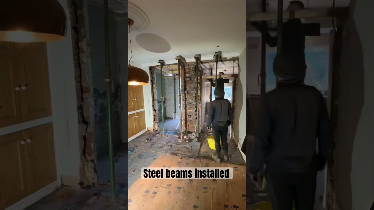 Steel Beams For An Open Plan Kitchen Openplan Diy Bricklaying Brickwork Structural