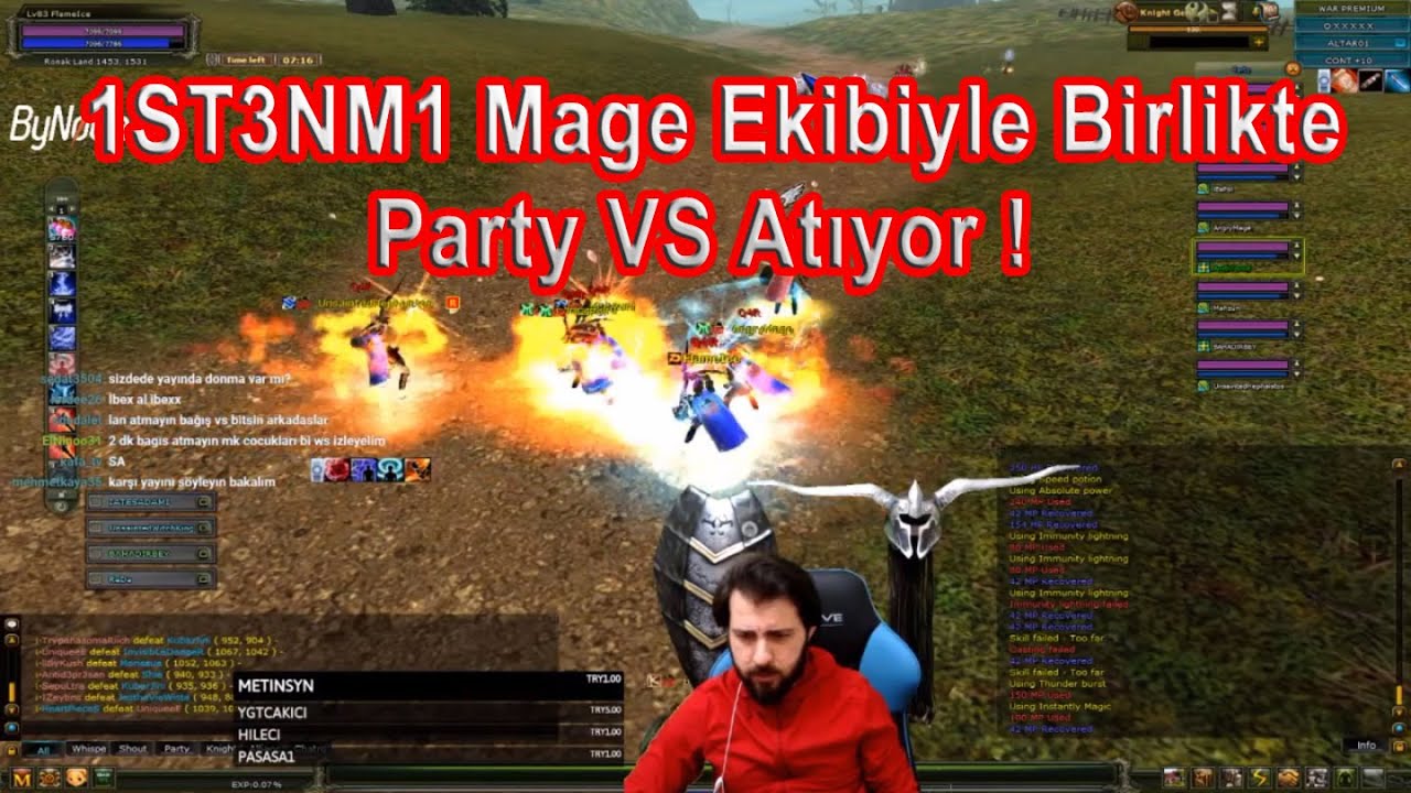 Quest VS ProGamers 1ST3NM1 Mage Ekibiyle Birlikte Party VS Atıyor ! | Knight Online