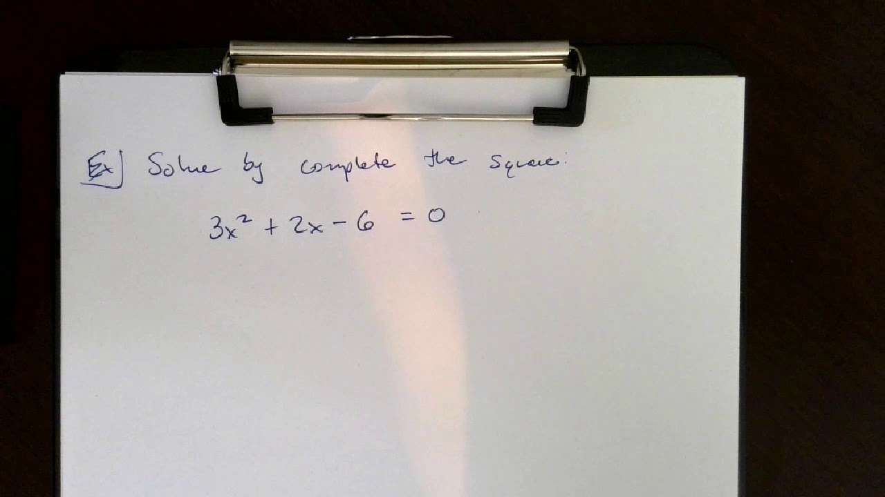 Solve by Complete the Square part 2 - YouTube