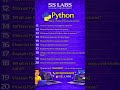 Python Interview Questions Day 2 | Basics to Advanced | SS LABS | #Shorts