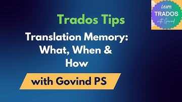 Trados Studio: Create a Translation Memory